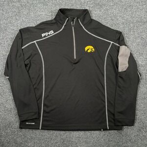 PING Iowa Hawkeyes Men's Sensorcool 1/4 Zip Golf Pullover Black Size XL NCAA